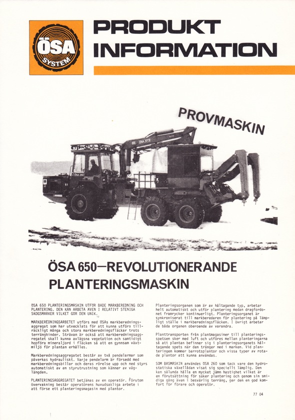 ÖSA 650 Planteringsmaskin